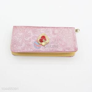 High Quality Fashion Women Semi Pu Leather Long Design Wallet