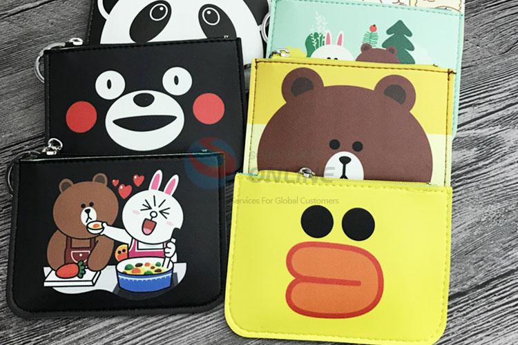 Cartoon Design Lovely Girl Portable Semi Pu Leather Wallet