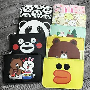 Cartoon Design Lovely Girl Portable Semi Pu Leather Wallet