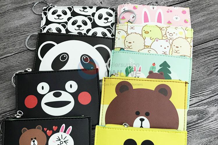 Cartoon Design Lovely Girl Portable Semi Pu Leather Wallet