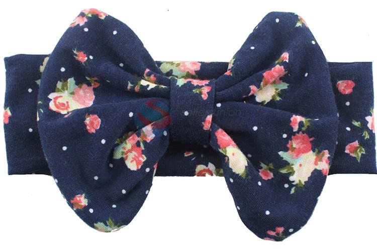 China Supplies Cotton Flower Printing Bowknot Headband For Little Girl