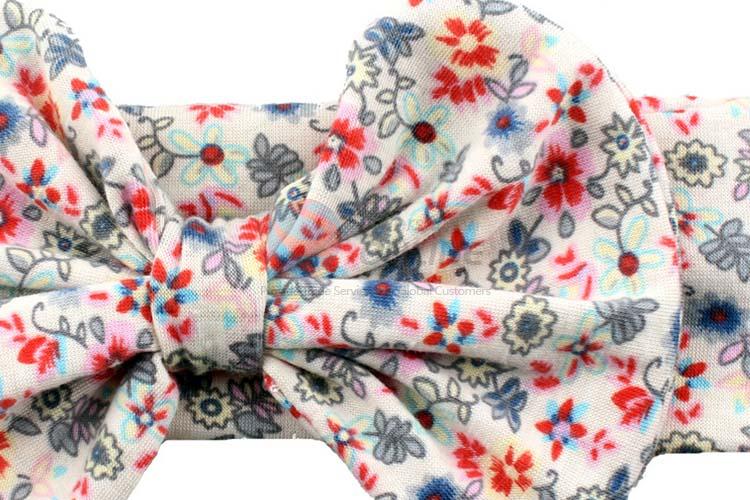 Made In China Cotton Flower Printing Bowknot Headband For Newborns