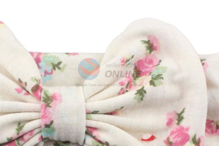 Baby Flower Printing Bowknot Headband With Factory Price