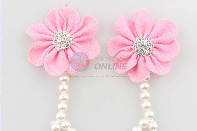 Low Price Trendy Chiffon Flower Pearl Baby Foot Ornaments