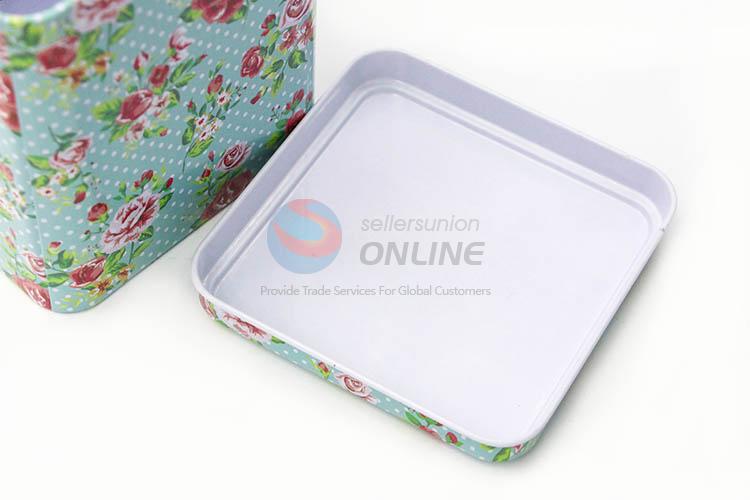 High Quality Printing Tin Storage Box in Square Shape