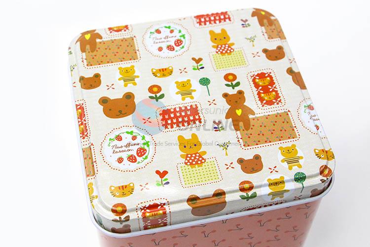 Factory Direct Printing Tin Storage Box in Square Shape