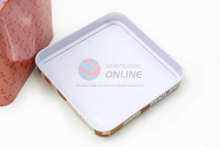 Factory Direct Printing Tin Storage Box in Square Shape