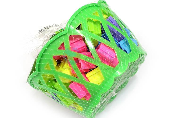 New Arrival 60 Pieces Educational Plastic Building Block With Green Basket