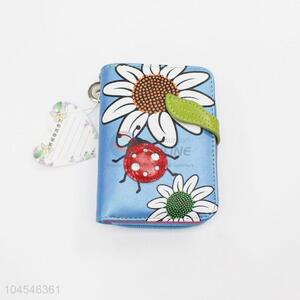 Flower pattern pu leather coin purse