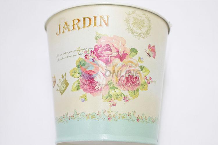 Hot sale fashion design tinplate flower pot