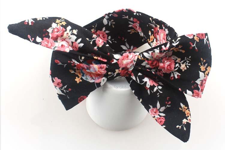 Best Selling Bowknot Flower Printing Hairband For Girl