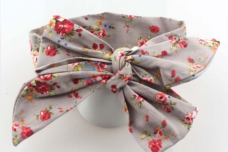 Best Selling Bowknot Flower Printing Hairband For Girl