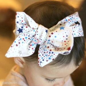 New Design Star Printing Bowknot Headband For Baby