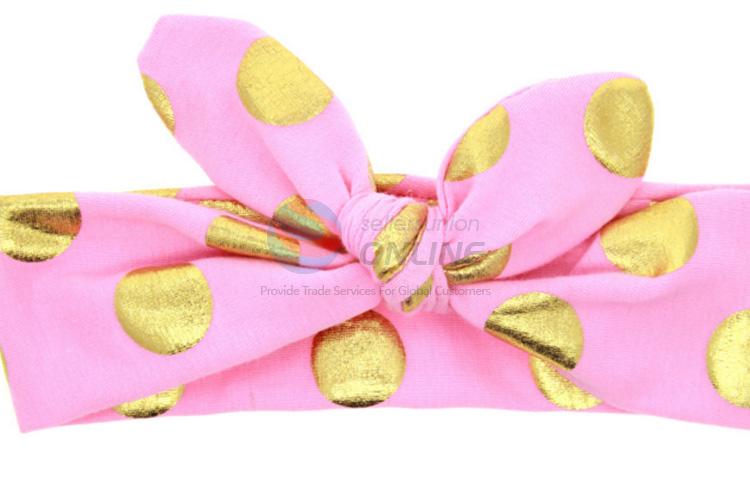 Dotted Bow Elastic Headband