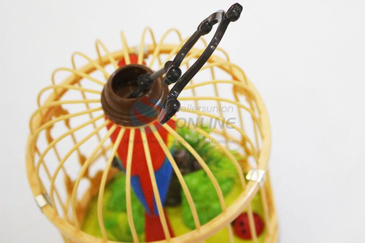 Promotional Gift Simulated Bird Plastic Bird with Birdcage