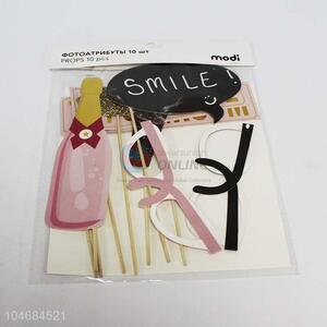 10PC/Set Paper Mask Wood Handle Decoration for Party