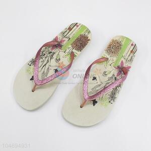 Top manufacturer printing women flip flops with glitters