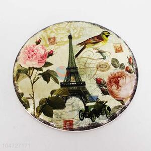 Round Shaped Eiffel Towel Ceramic Cork Pot Mat