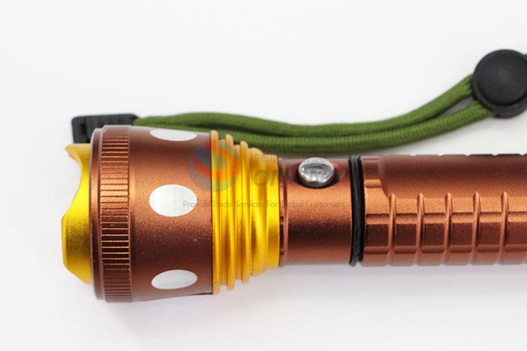 Creative Supplies Golden Color Aluminum Alloy Super Flashlight with T6 Lamp Bulb and 18650 Battery