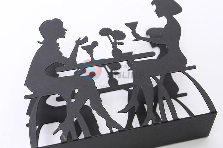 Good Quality Black Color Couple Shaped Iron Napkin Holder Towel Rack