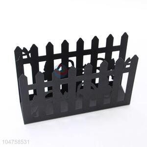 Cheap Price Black Color Fence Iron Napkin Box