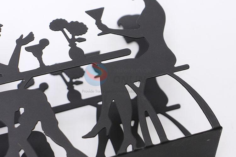 Good Quality Black Color Couple Shaped Iron Napkin Holder Towel Rack