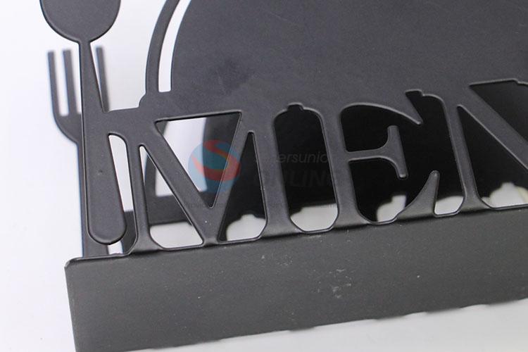 Personalized Black Color Hollowed-out Flower Iron Napkin Holder Towel Rack