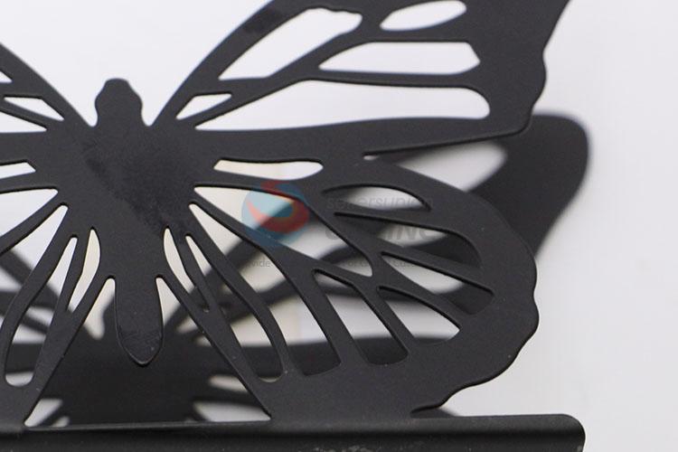 Popular Style Black Color Butterfly Shaped Iron Napkin Holder Towel Rack