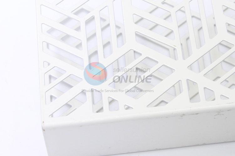 Wholesale Supplies White Color Hollowed-out Flower Iron Napkin Holder Towel Rack