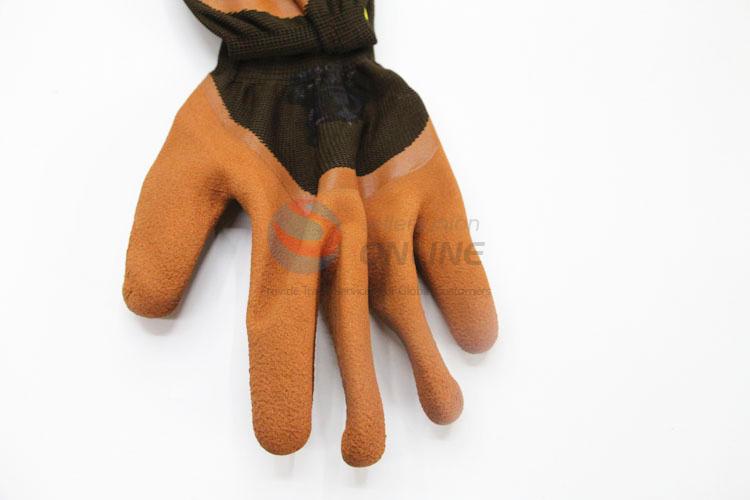 Brown Color Nylon Labor Protection Work Gloves Safety Gloves