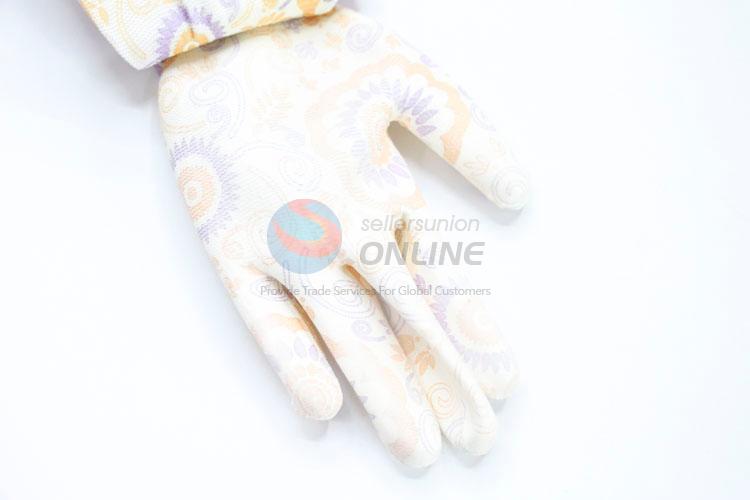 Creative Design Flower Pattern PU Working Gloves Protective Gloves Gardening Gloves Safety Gloves