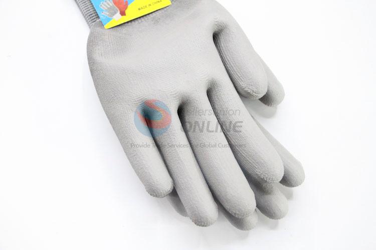 Grey Color Nylon Work Gloves Safety Nylon Cut Resistant Gloves Working Anti-Slip Gloves