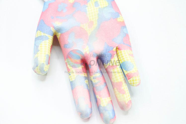 Colorful Pattern PU Working Gloves Protective Gloves Safety Gloves