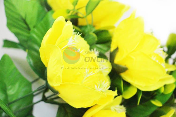 A Bunch of Yellow Color Artificial Flower for Home Docoration