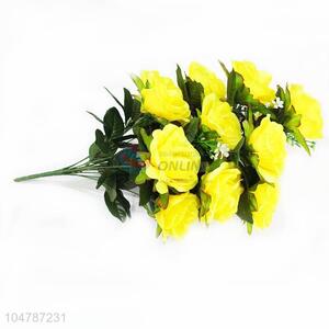 Top Quality Yellow Color A Bunch of Artificial Flower for Home Decoration