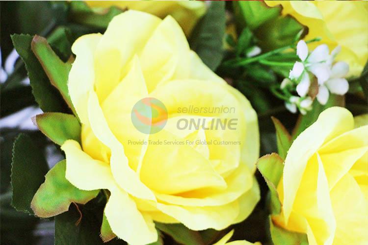 Top Quality Yellow Color A Bunch of Artificial Flower for Home Decoration