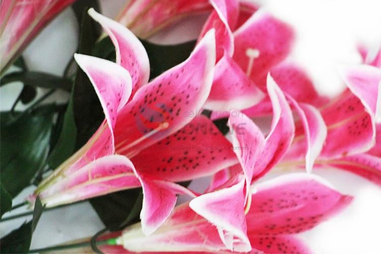 Simulation Plants Artificial Fake Flower Pink Color Fake Lily Decorative Flower