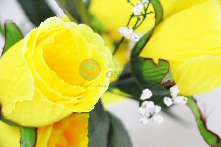 Yellow Color Fake Flower for Wedding Home Party Decoration