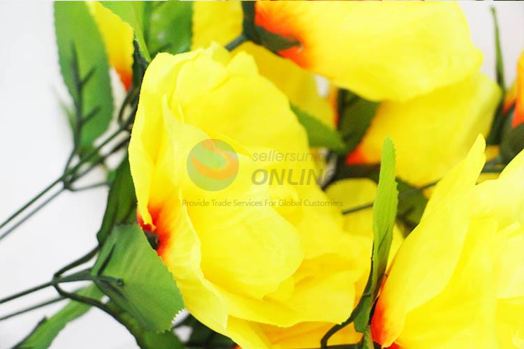 Bottom Prices A Bunch of Yellow Color Artificial Flower Decoration Charm Artificial Flowers