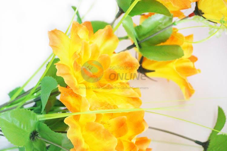 Yellow Color Artificial Flower Home Garden Decoration