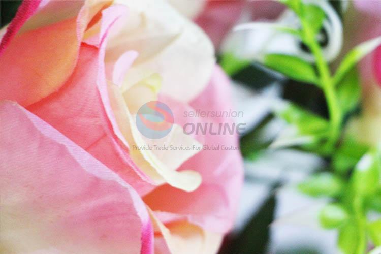 Wholesale Pink Rose Fake Flower for Wedding Decoration