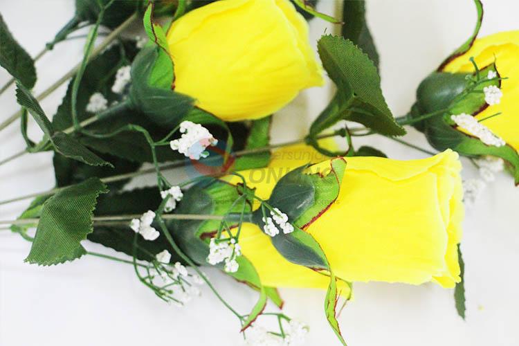 Yellow Color Fake Flower for Wedding Home Party Decoration