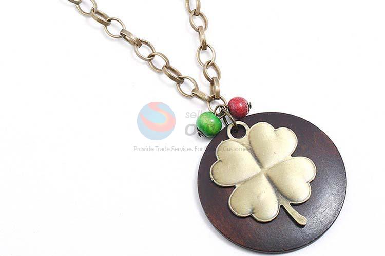 Wholesale new style vintage alloy pendant wooden necklaces