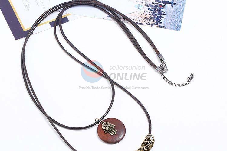 Competitive price vintage alloy pendant wooden necklaces