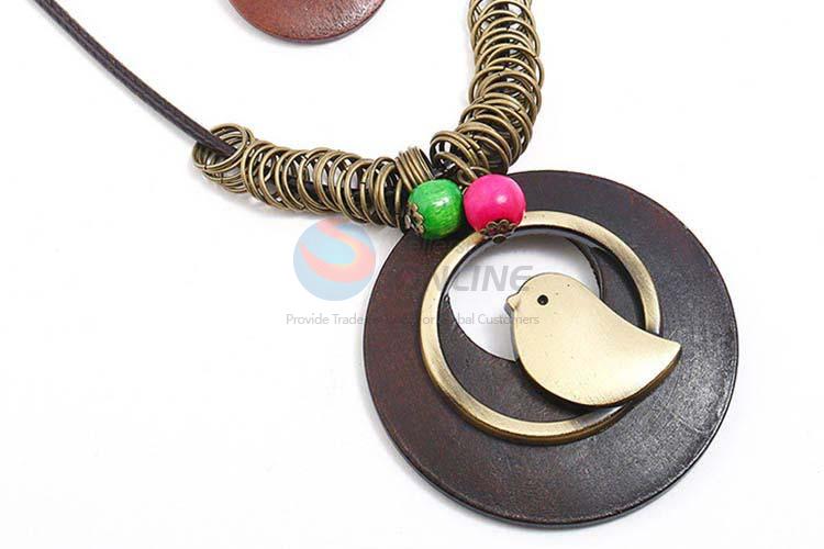 Customized vintage alloy pendant wooden necklaces