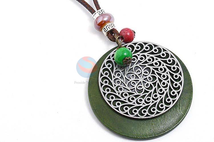 Super quality vintage alloy pendant wooden necklaces