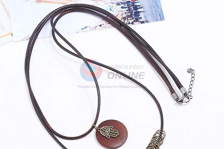 Customized vintage alloy pendant wooden necklaces