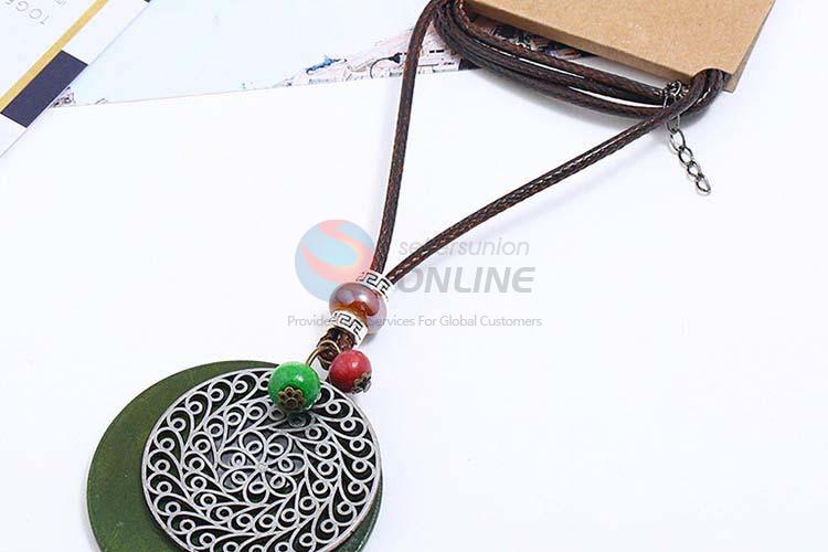 Super quality vintage alloy pendant wooden necklaces