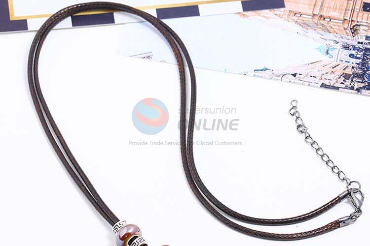 Top sale vintage alloy pendant wooden necklaces