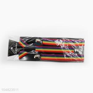 Utility and Durable Adult Party Fancy Dress Elastic Rainbow Suspenders